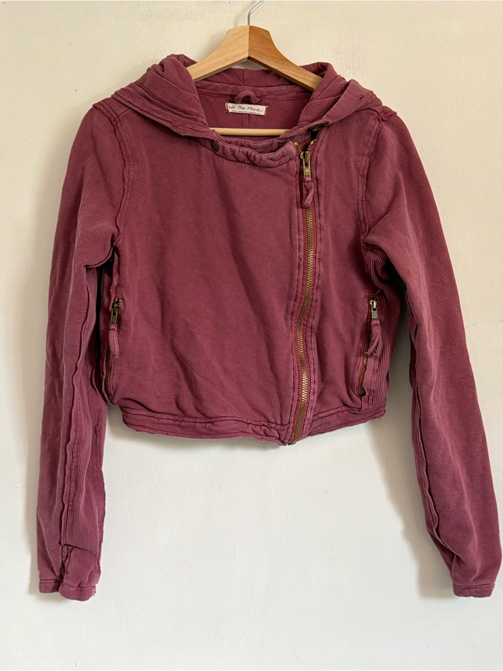 We The Free Hooded Jean Jacket in Dusty Mauve